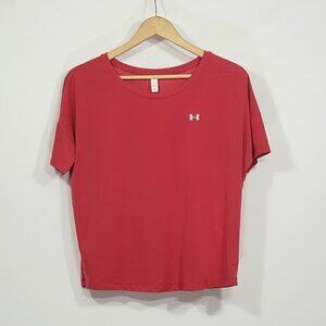 Under Armour Pink Perforated Heat Gear Short Sleeve T-Shirt Loose Fit Women's S